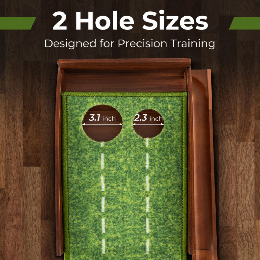 Golf Putting Mat with Ball Return