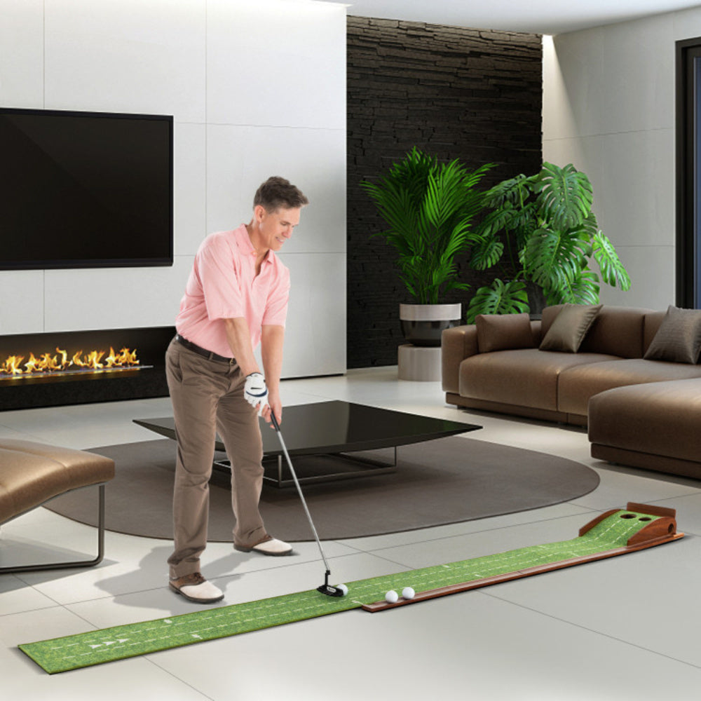 Golf Putting Mat with Ball Return