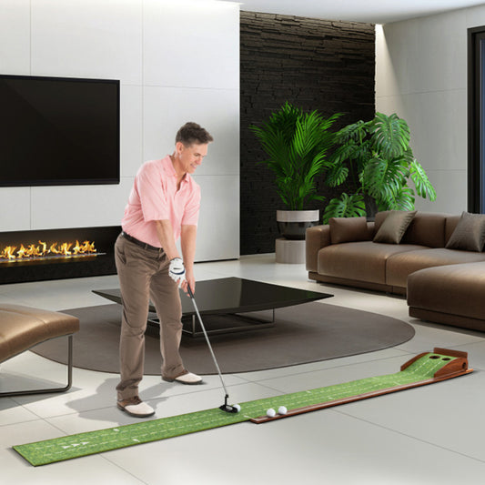 Golf Putting Mat with Ball Return