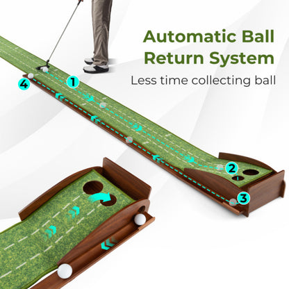 Golf Putting Mat with Ball Return