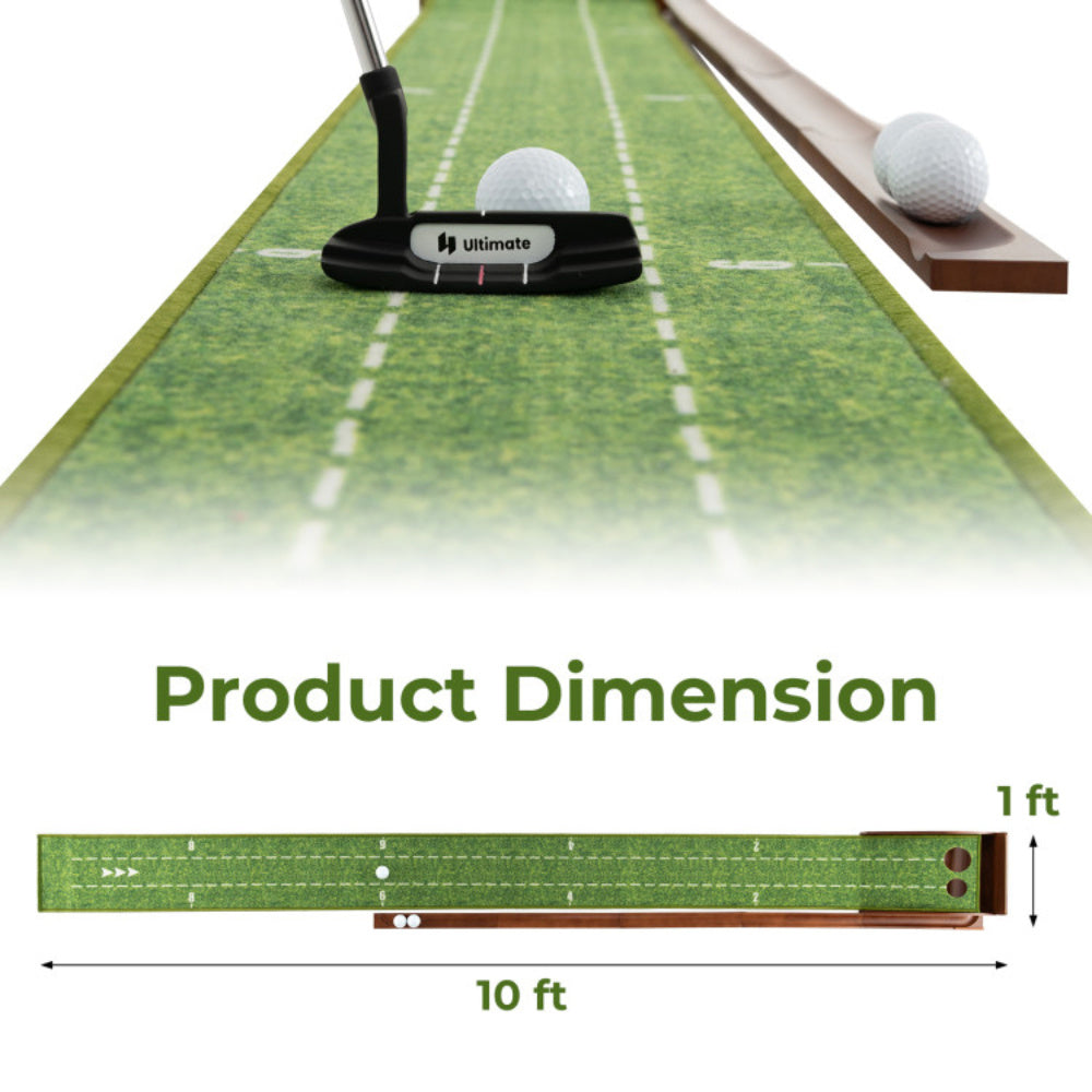 Golf Putting Mat with Ball Return
